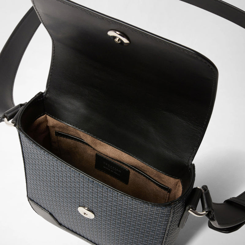 Small flap messenger in stepan - ocean blue/black