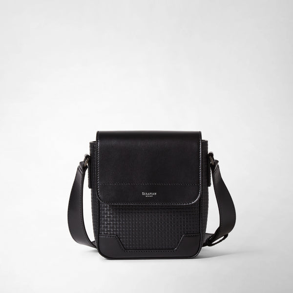 Small flap crossbody bag in stepan - black/black eclipse