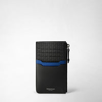 PORTE-CARTES ZIPPÉ EN STEPAN 72 Black/Winter Blue