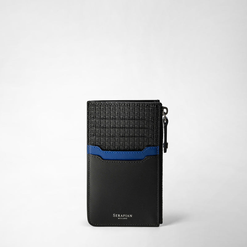 Porte-cartes zippé en stepan 72 - black/winter blue