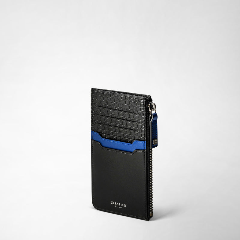 Porte-cartes zippé en stepan 72 - black/winter blue