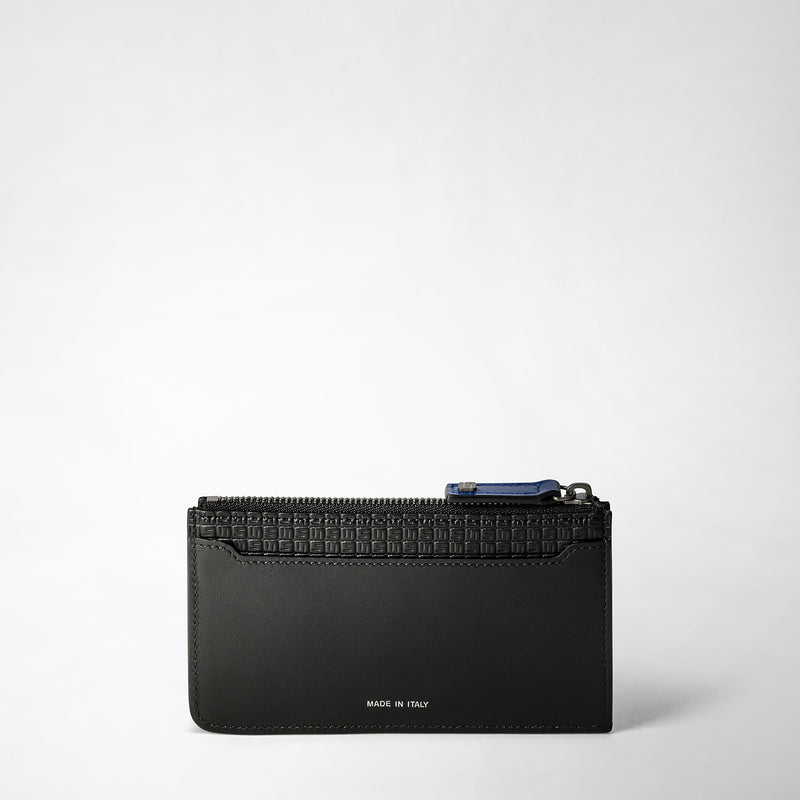 Porte-cartes zippé en stepan 72 - black/winter blue