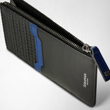 Porte-cartes zippé en stepan 72 - black/winter blue