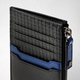 Porte-cartes zippé en stepan 72 - black/winter blue