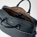 Attaché-case slim en cuir cachemire - navy blue