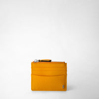 ZIP CARD CASE IN CACHEMIRE LEATHER Ochre