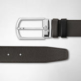 Reversible belt in evoluzione leather - anthracite grey/black