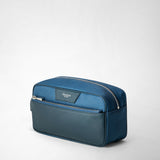 Trousse de toilette en cuir evoluzione - denim blue