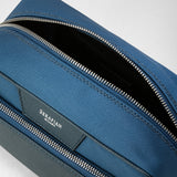 Trousse de toilette en cuir evoluzione - denim blue