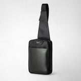 Sling backpack in evoluzione leather - black eclipse