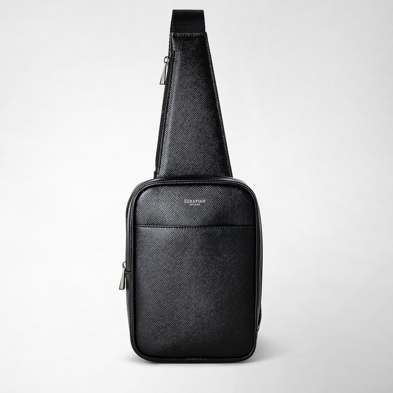 Evoluzioneレザー製スリングバックパック - eclipse black