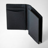 Business card case in evoluzione leather - navy blue