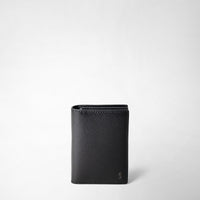 BUSINESS CARD CASE IN EVOLUZIONE LEATHER Eclipse Black