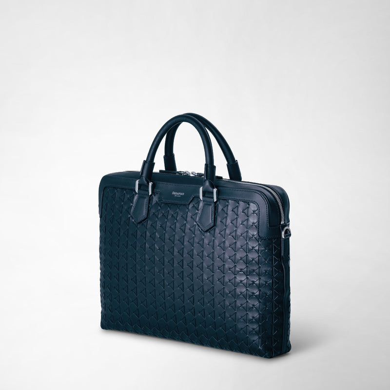 Borsa business extra slim in mosaico - navy blue