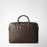 Extra slim briefcase in mosaico - coffee