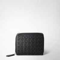 MINI ZIP WALLET IN MOSAICO Black
