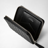 Mini zip wallet in mosaico - black