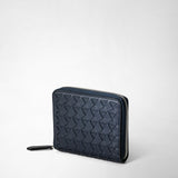 Mini zip wallet in mosaico - navy blue