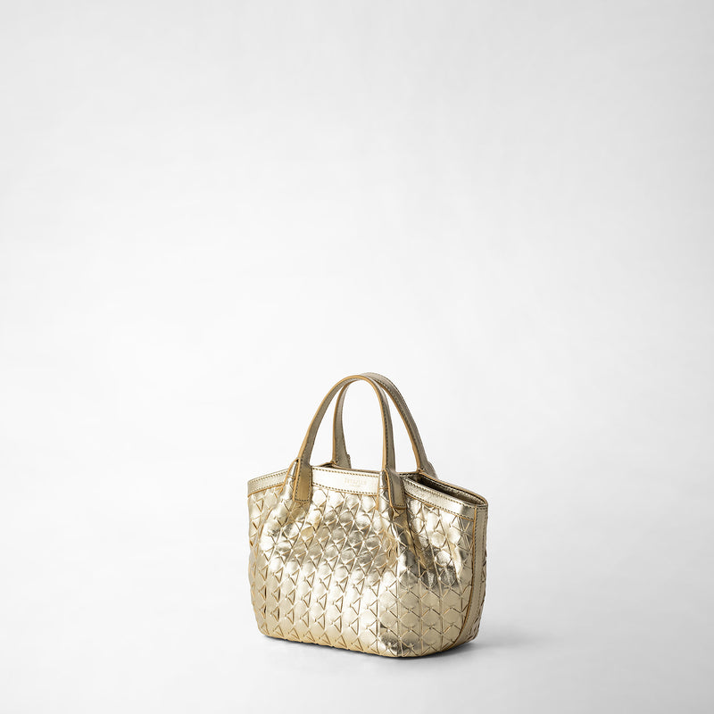 Borsa secret mini in mosaico - light gold