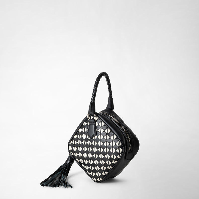 Petra handbag in mosaico - black/off-white