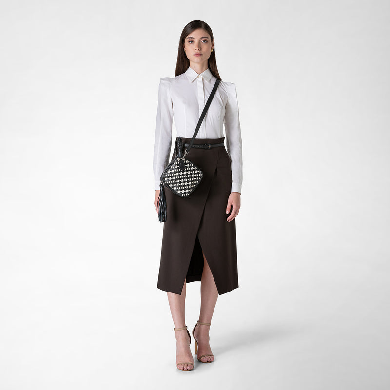 Petra handbag in mosaico - black/off-white