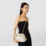 Secret clutch bag in mosaico - light gold