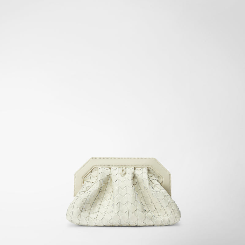 Secret clutch bag in mosaico - off-white