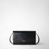 Clutch con tracolla in mosaico - black