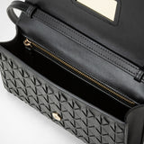 Clutch con tracolla in mosaico - black