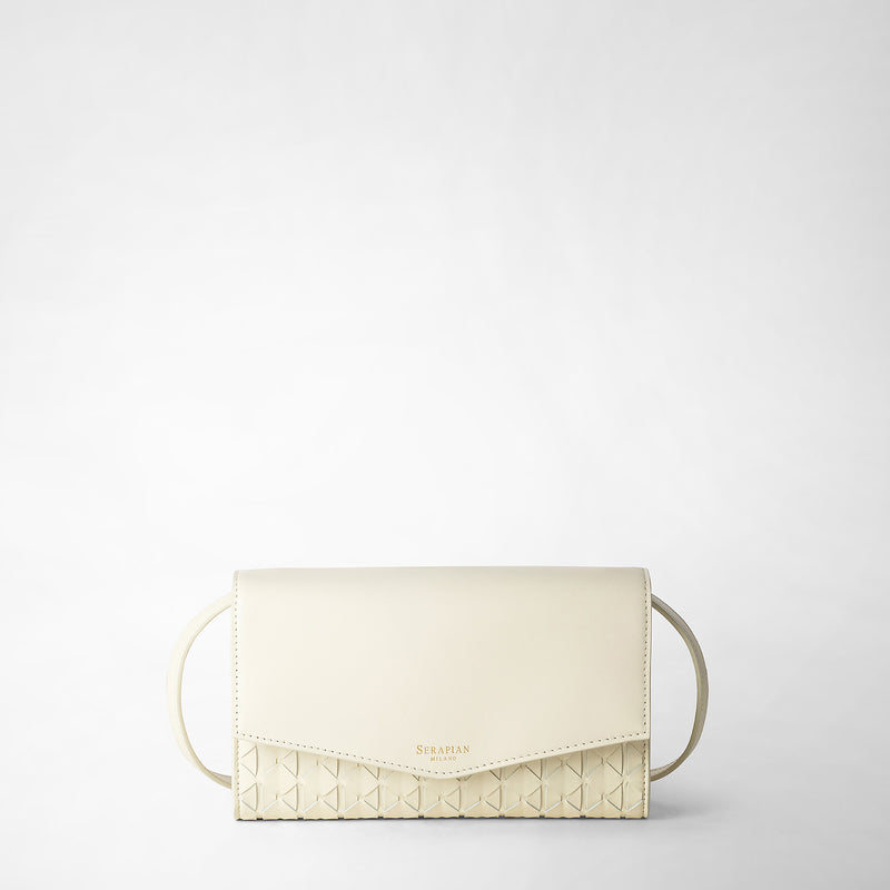 Pochette avec bandoulière en mosaico - off-white