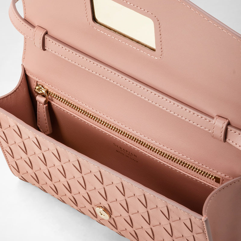 Pochette avec bandoulière en mosaico - blush