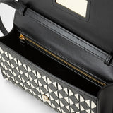 Clutch with shoulder strap in mosaico - black/off-white