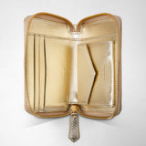 Mini zip wallet in mosaico - light gold