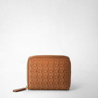 MINI ZIP WALLET IN MOSAICO Tan