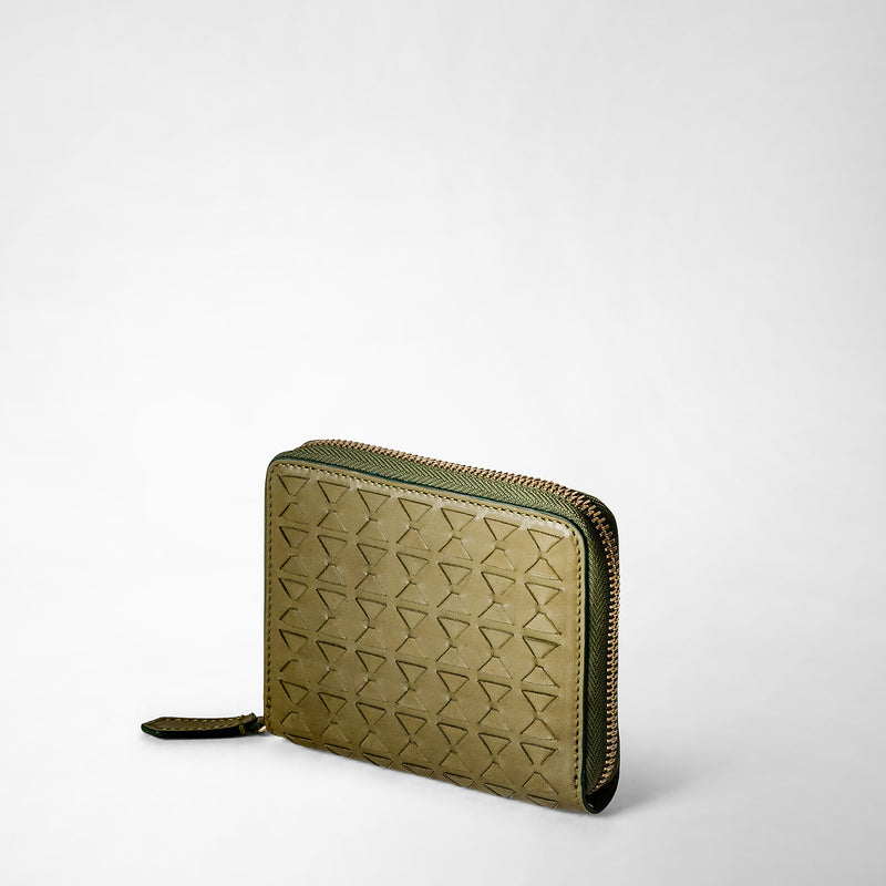 Mini zip wallet in mosaico - cactus