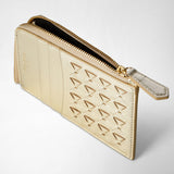 Zip card case in mosaico - light gold