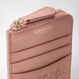 Zip card case in mosaico - blush