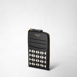 Kartenetui mit reissverschluss in mosaik - black/off-white