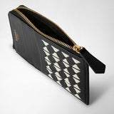 Kartenetui mit reissverschluss in mosaik - black/off-white