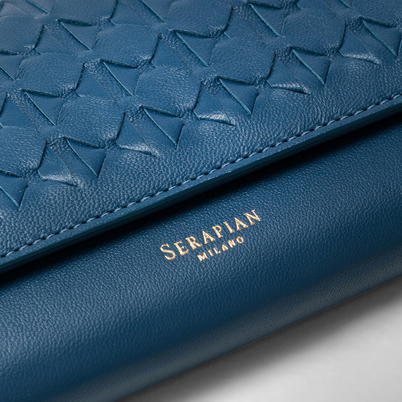 Portefeuille continental en mosaico - blue jeans