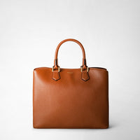 LUNA HANDBAG IN RUGIADA LEATHER Cuoio