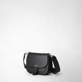 Borsa luna crossbody in pelle rugiada - black