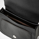 Borsa luna crossbody in pelle rugiada - black