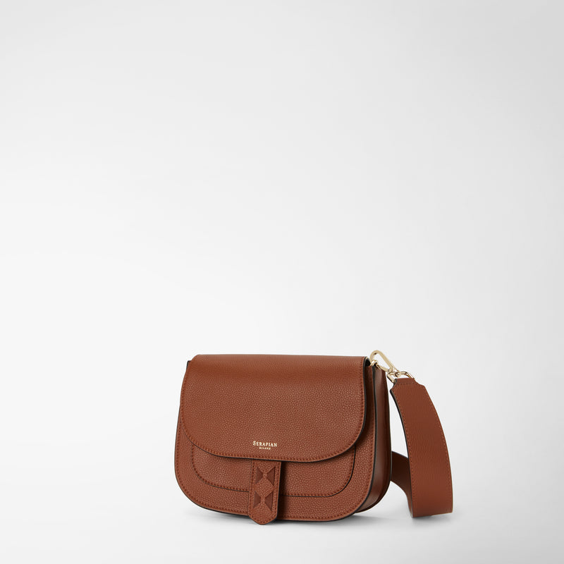 Borsa luna crossbody in pelle rugiada - cuoio
