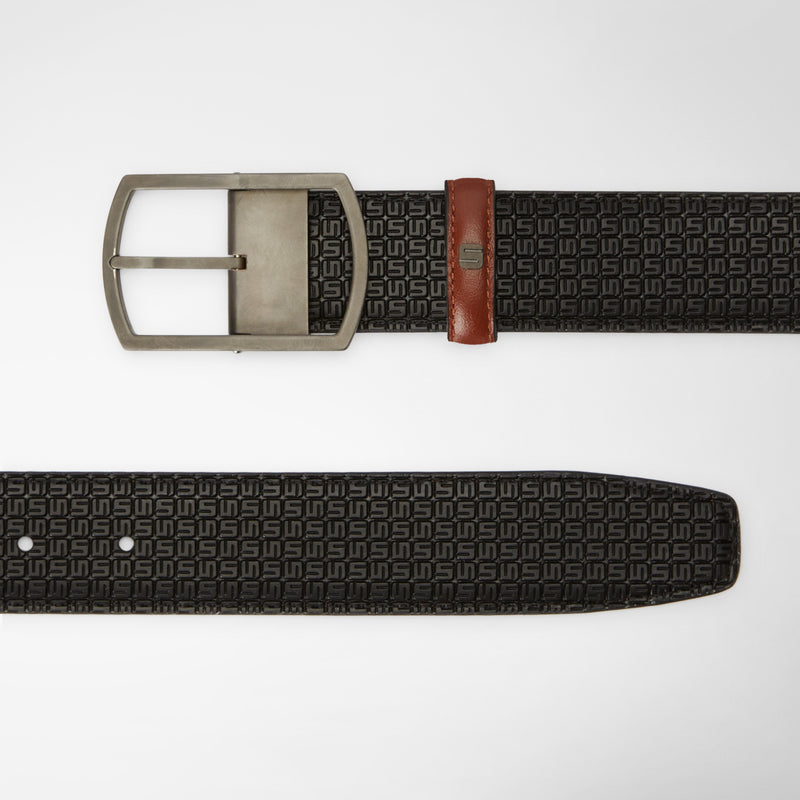 Ceinture réversible en stepan 72 - black/cuoio