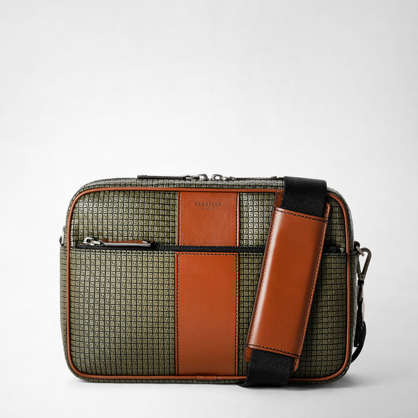 Stepan 72製east westメッセンジャーバッグ - kaki/cuoio