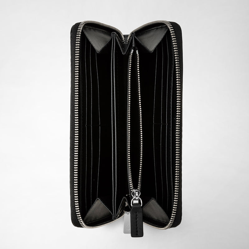 Zip-around wallet in stepan - ocean blue/black