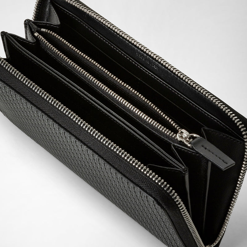 Zip-around wallet in stepan - asphalt gray/black