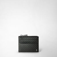 ZIP CARD CASE IN STEPAN Asphalt/Black
