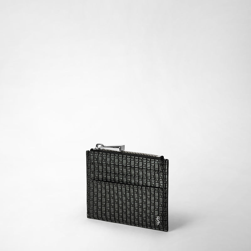 Zip card case in stepan - asphalt/black